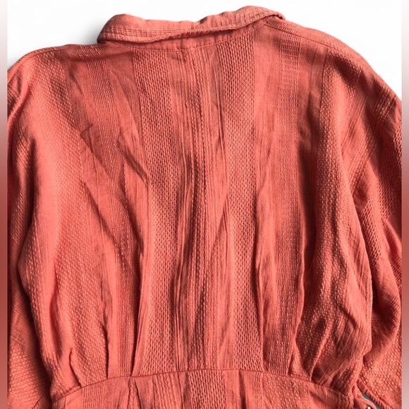 Free People Batwing Shirt Dress Tangerine Boho Mini 90% Cotton Women’s Sz XS - Picture 6 of 13